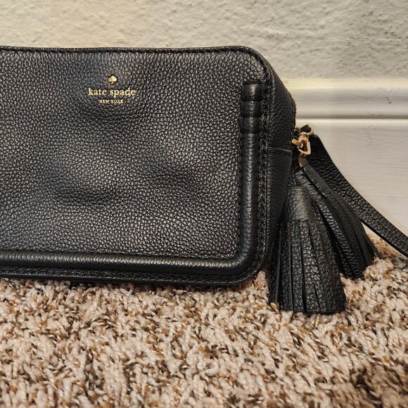 Kate Spade Carter Street Berrin Handbag | Pebbled Leather  Black Pebbled Leather Kate Spade Crossbody Purse